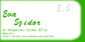 eva szidor business card